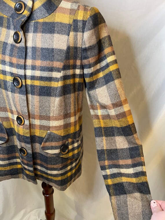 80s Elliott Lauren plaid wool blend jacket | vint… - image 5