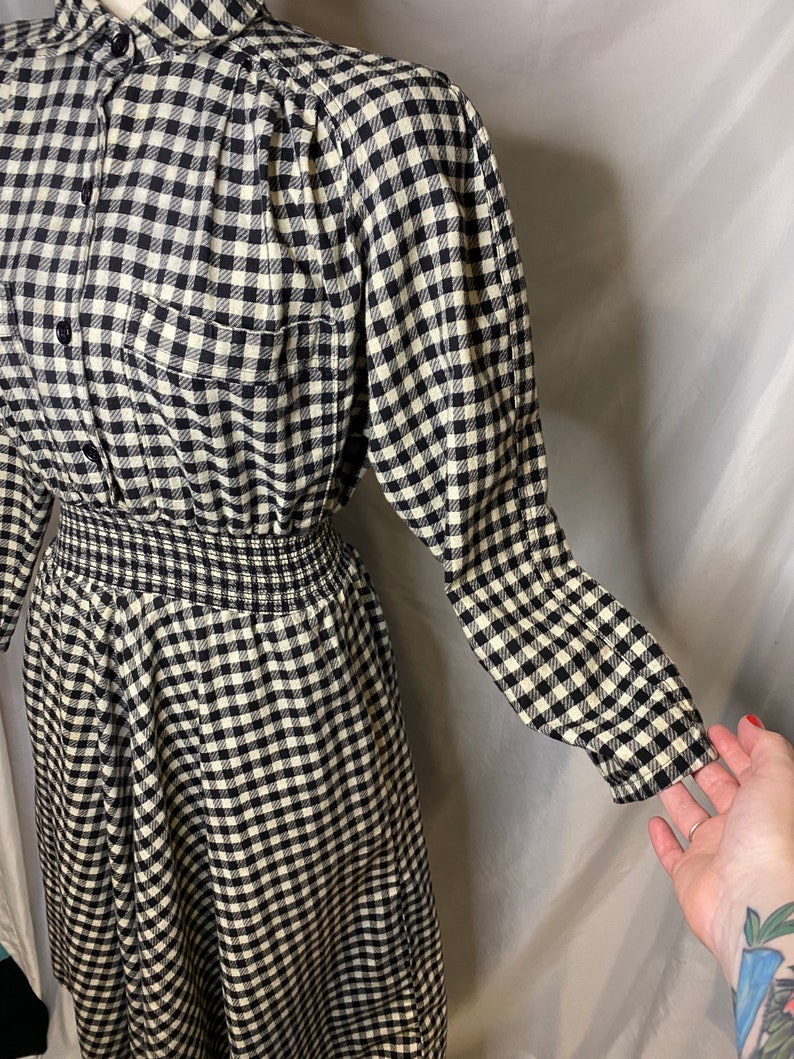 Vintage 80s Buffalo Plaid Flannel Dress | Carol Anderson image 4