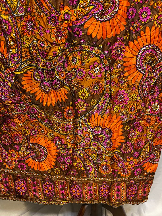 70s psychedelic quilted maxi skirt | vintage brig… - image 5