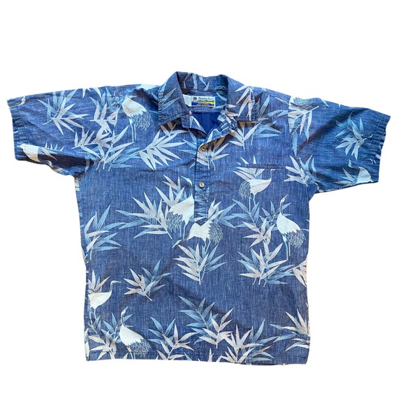 80s Shoreline Hawaii crane print shirt | vintage … - image 1