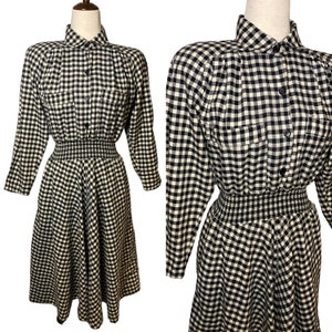 Vintage 80s Buffalo Plaid Flannel Dress | Carol Anderson image 1