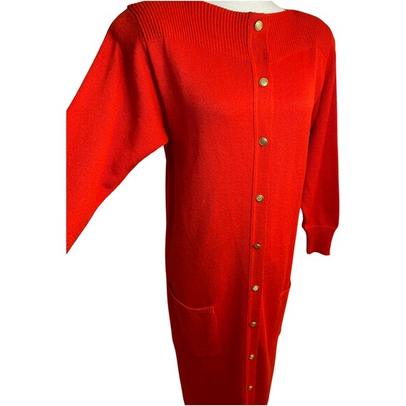 80s Vivanti bright red sweater dress | vintage Vi… - image 3