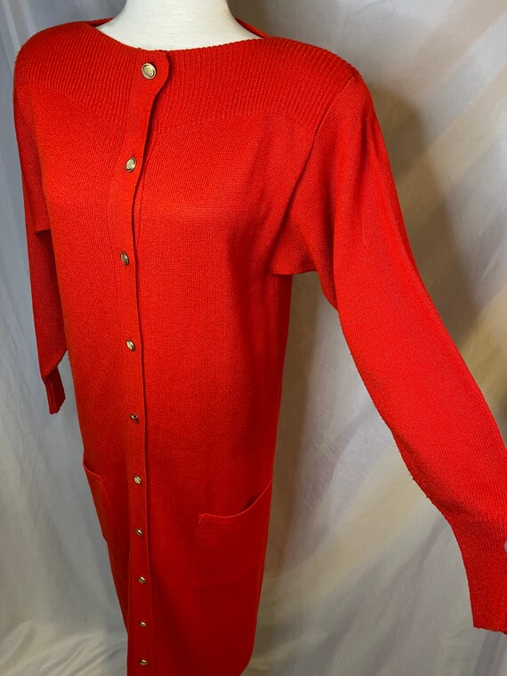 80s Vivanti bright red sweater dress | vintage Vi… - image 4