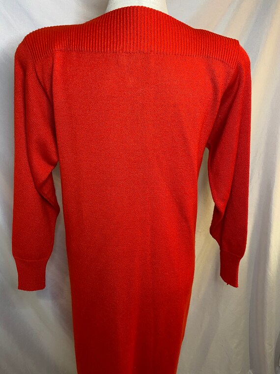 80s Vivanti bright red sweater dress | vintage Vi… - image 9