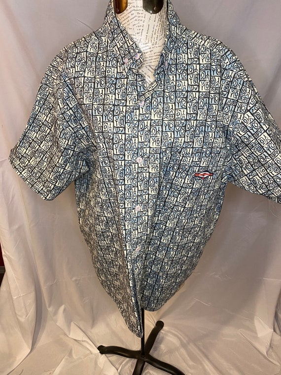 90s GOTCHA all over abstract print button down sh… - image 3
