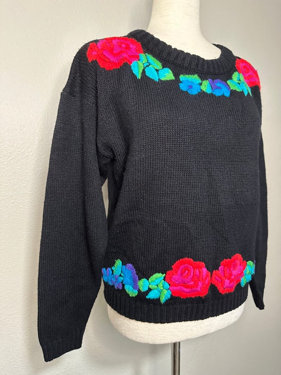 80s Nicole Curie bright floral sweater | vintage … - image 3