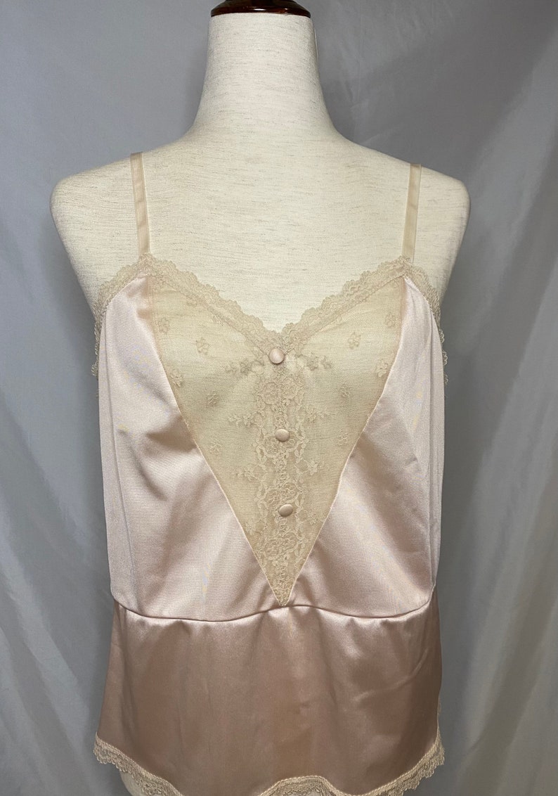 80s Montgomery Ward lace satin camisole vintage lace and satin camisole size 36 image 1