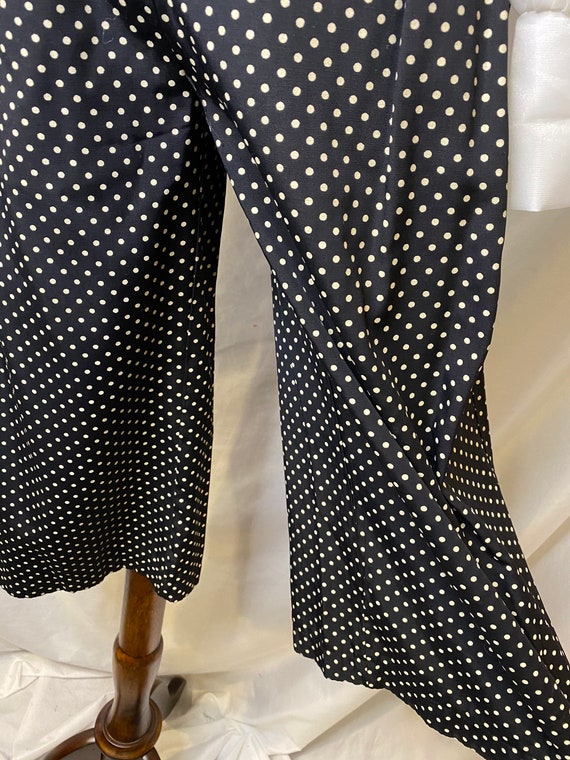 80s black and white polka dot culotte pants | vin… - image 3