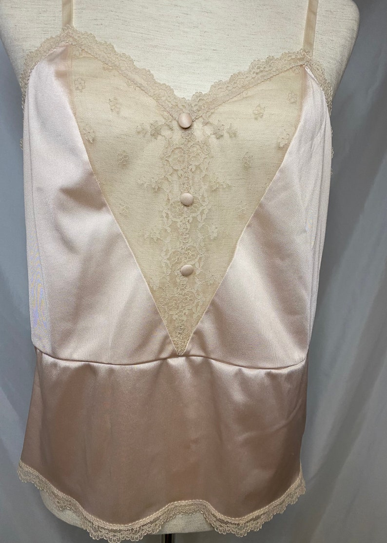 80s Montgomery Ward lace satin camisole vintage lace and satin camisole size 36 image 2