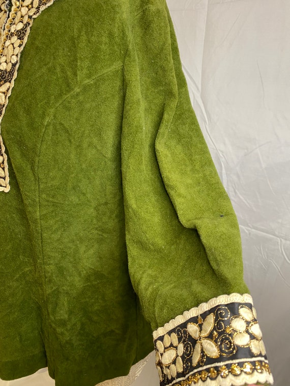 Vintage 70s Vanity Fair gold and green kurta tuni… - image 4