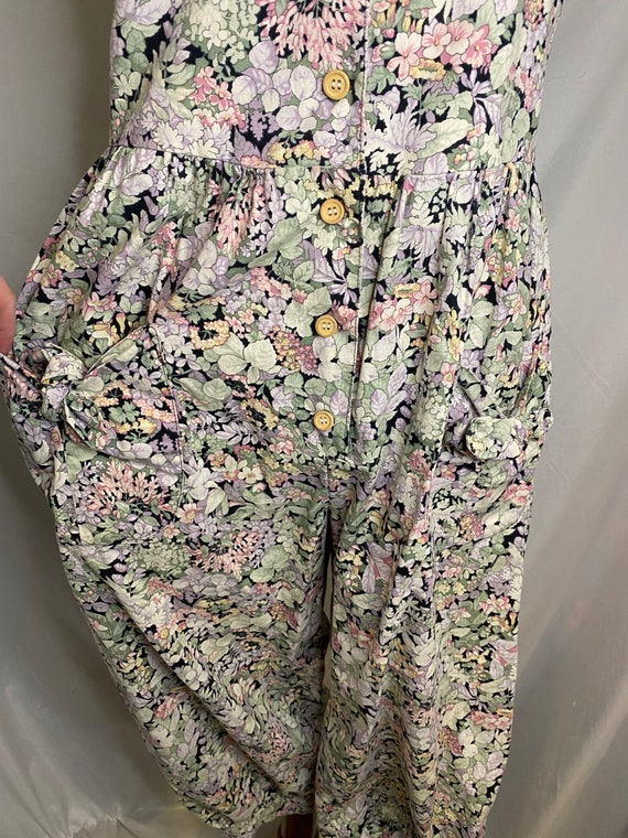 80s Kathy Sunada cropped floral jumpsuit | vintag… - image 5