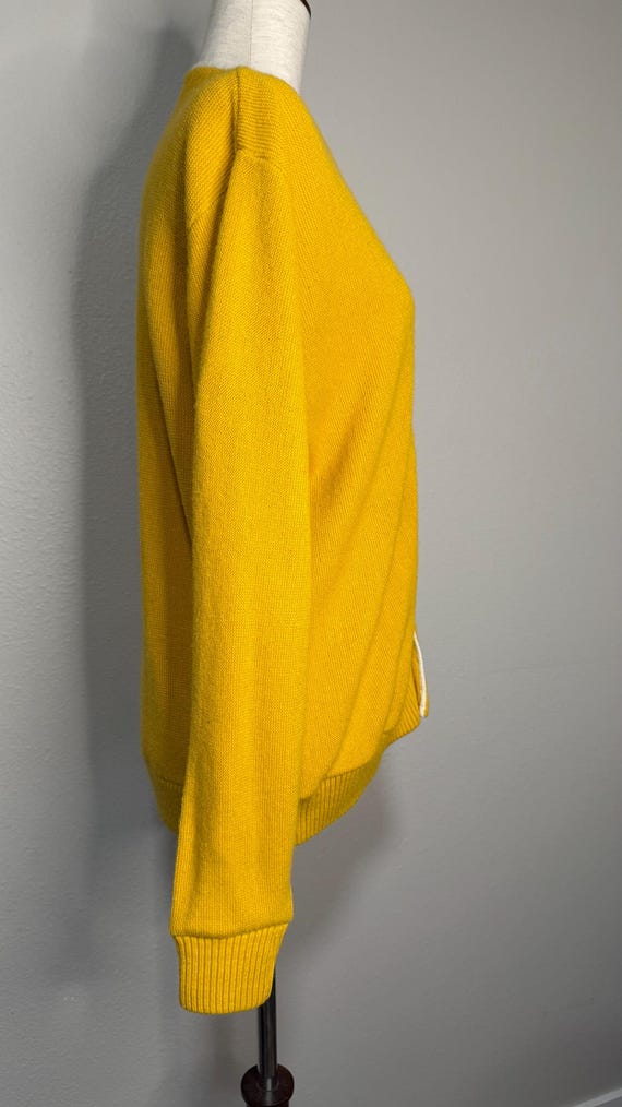 Vintage 50s Mustard Yellow Orlon Knit Cardigan - image 8