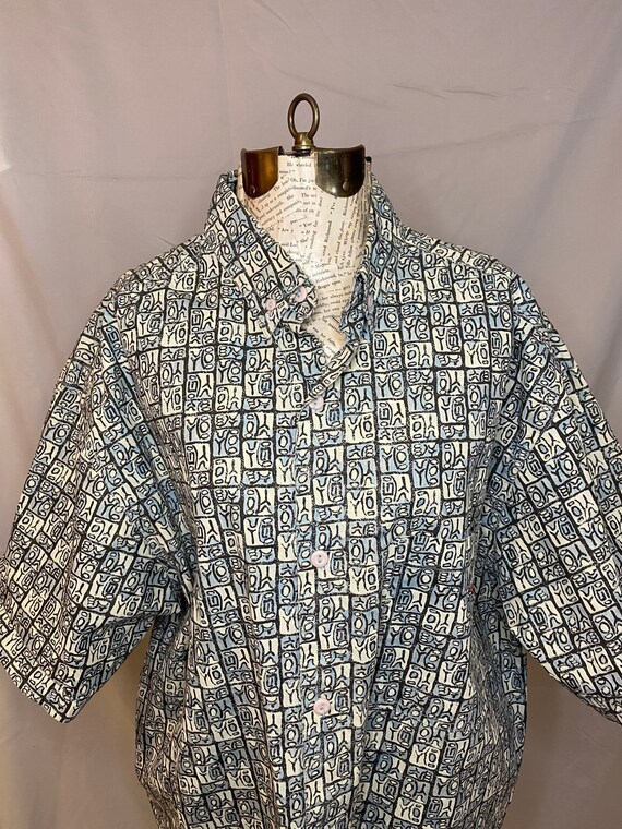 90s GOTCHA all over abstract print button down sh… - image 2