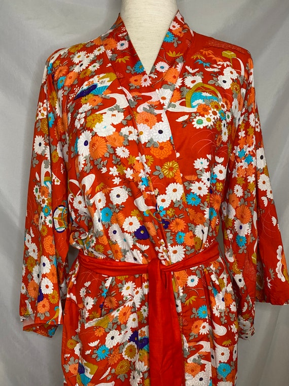 70s Takashimaya Inc. Japanese rayon robe | vintag… - image 4