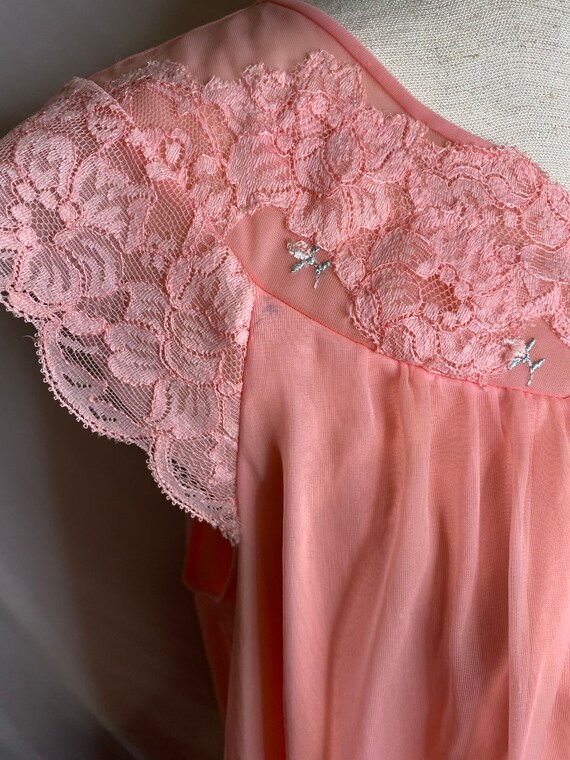 60s Shadowline pink babydoll nightgown | vintage … - image 5