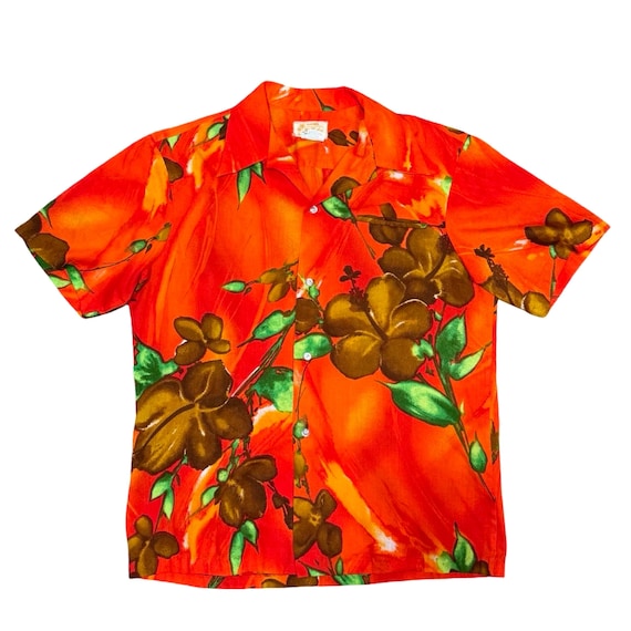 60s Ui-Maikai bright floral Hawaiian shirt | vintage 1960s aloha shirt | vintage ui-maikai vibrant floral Hawaiian shirt