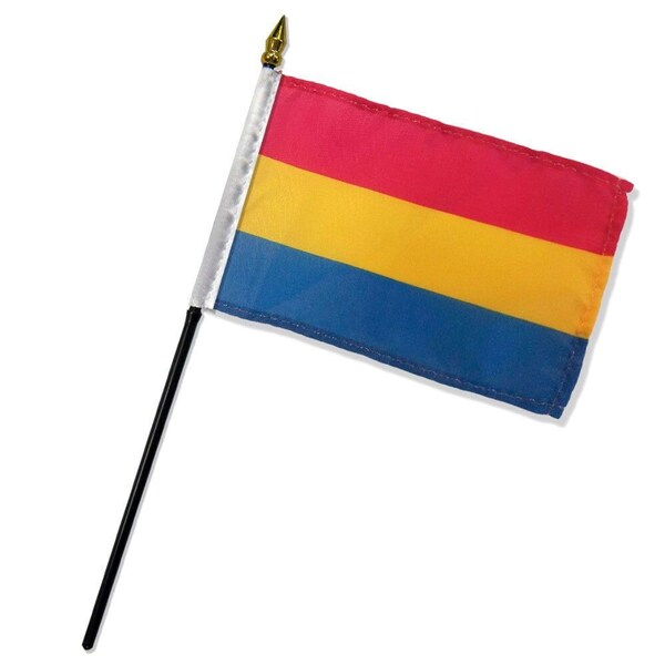 Pansexual 4" x 6" Hand Flags LGBTQ Pride Hand Held Desk Flag