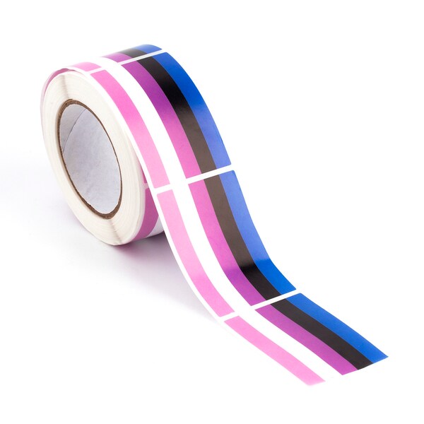 Genderfluid Flag Stickers * 250 Per Roll (2" x 1-1/4") -*Discontinued*