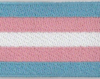 Transgender Flag Iron On Patch 2.5 x 1.5 inch