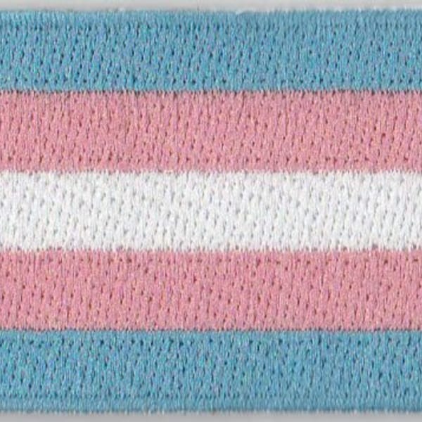 Transgender Flag Iron On Patch 2.5 x 1.5 inch