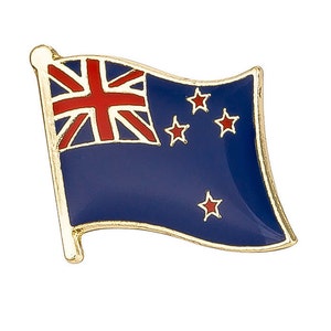 New Zealand Flag Lapel Pin 3/4" x 5/8" Hat Tie Tack Badge Pin