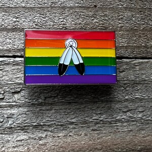 Two Spirit Flag Lapel Pin - 1" x 5/8"