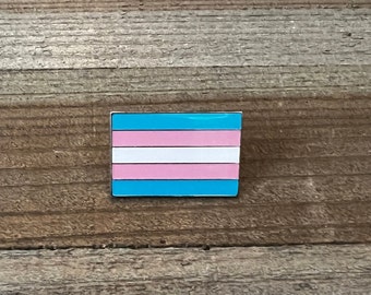Transgender Flag Lapel Pins 1" x 5/8" - Pin or Magnetic Backing