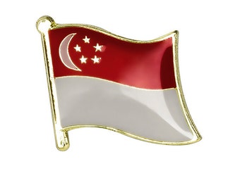 Singapore Flag Tie Pin with free organza pouch Singapore Flag Tie Pin with free organza pouch