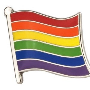 Rainbow Flag Lapel Pin (5/8" x 3/4") - 6 Stripes