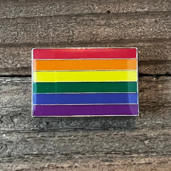 Rainbow Flag Lapel Pins 1" x 5/8" - Pin or Magnetic Backing