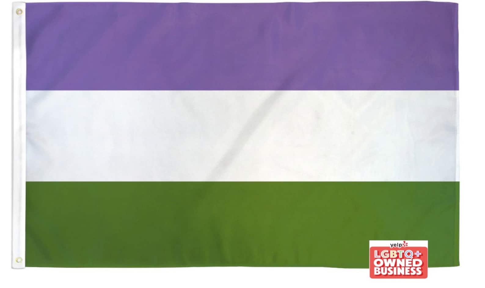 Genderqueer Flag 3' x 5' Waterproof LGBTQ Waterproof image 0.
