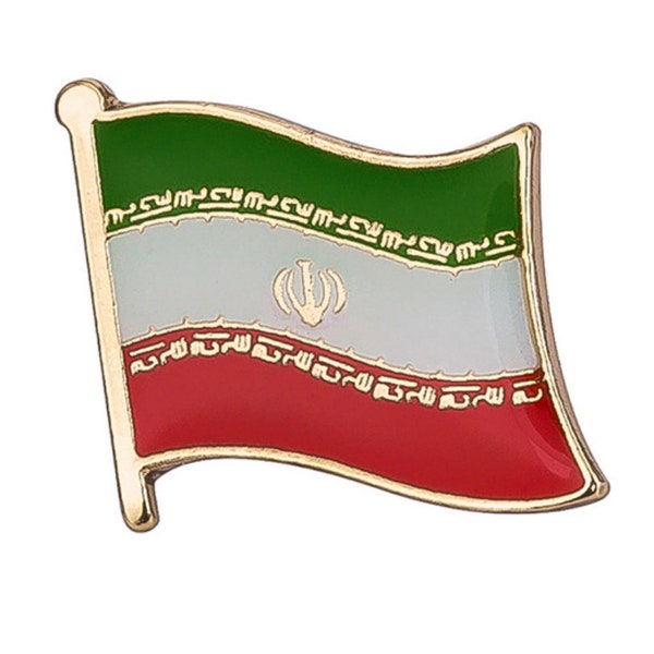 Iran Flag Lapel Pin 3/4" x 5/8" Hat Tie Tack Badge Pin Iranian Flag - Made in the US