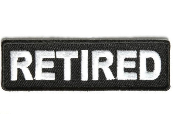 BRAND NEW RETIRED BIKER IRON ON PATCH