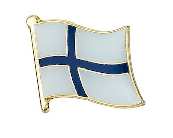 Finland Flag Lapel Pin 3/4" x 5/8" Hat Tie Tack Badge Pin