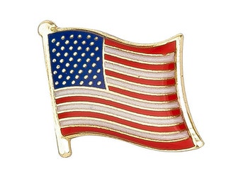 United States Flag Lapel Pin (3/4" x 5/8") Hat Tie Tack Badge Pin