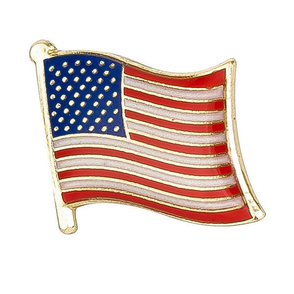 United States Flag Lapel Pin (3/4" x 5/8") Hat Tie Tack Badge Pin