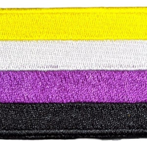 Non-Binary Flag Embroidered Iron On Patch 2-1/2" x 1-1/2"