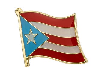 Puerto Rico Flag Lapel Pin 3/4" x 5/8" Hat Tie Tack Badge Pin Puerto Rican Flag