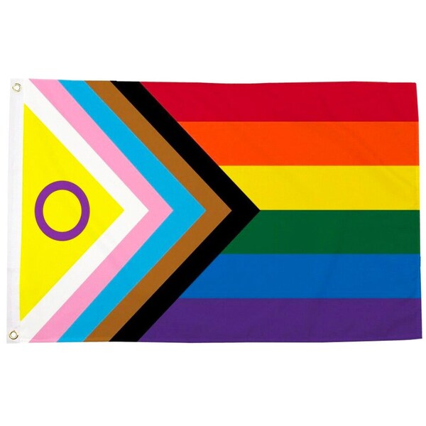 Intersex Inclusive Progress Pride Waterproof Flag 3 x 5 ft Poly