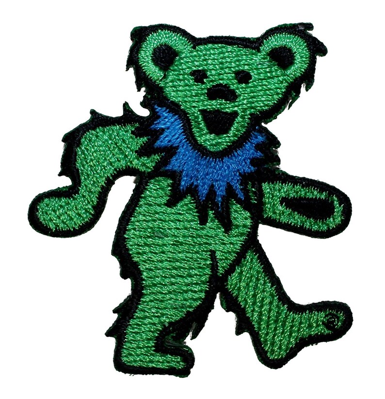 Small Grateful Dead Dancing Green Bear Iron on Patch 2 - Etsy