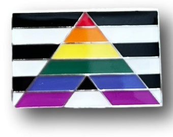 LGBTQIA Ally Flag Lapel Pins 1" x 5/8" - Pin or Magnetic Backing