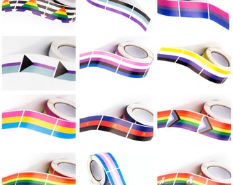 LGBTQ Pride Flag Stickers * 250 Per Roll (2" x 1-1/4") - LGBTQ Lesbian Gay Bisexual Transgender Sticker