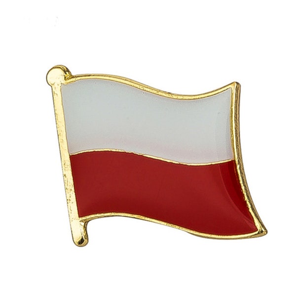 Poland Flag Lapel Pin 3/4" x 5/8" Hat Tie Tack Badge Pin Polish Flag