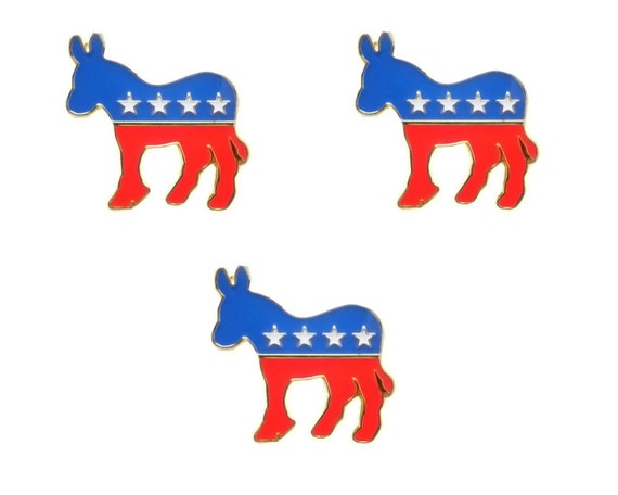 4 Democrat Party Donkey Lapel Pin Hat Coat Jacket Cap Back 