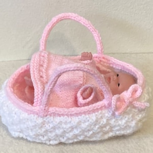 5 inch Lots of Love doll in Bassinet Pink or Blue