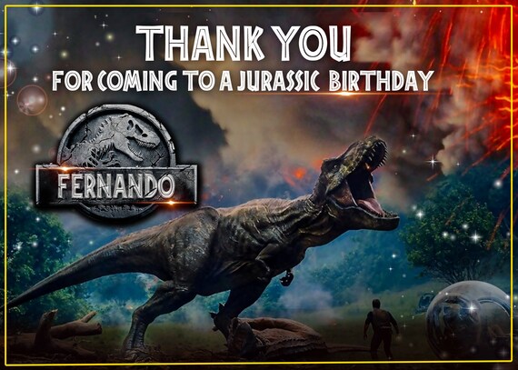 T Rex Invitation Jurassic World Invitation Fallen Kingdom Etsy