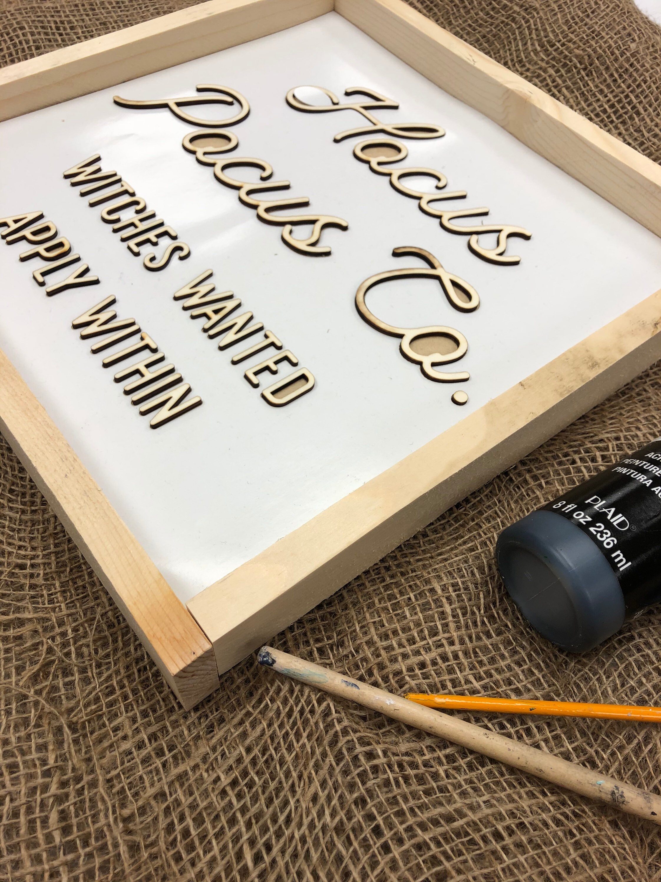 DIY Sign Kit laser cut 3D wood do it yourself fall craft Etsy