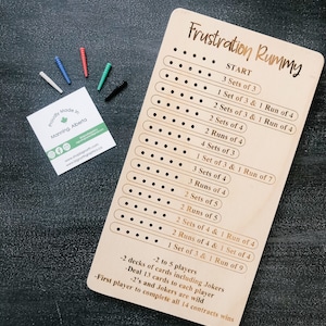 Tabuleiros de Rummy de Frustração de Madeira Tabuleiros de Jogo Artesanais para Noites de Diversão em Família