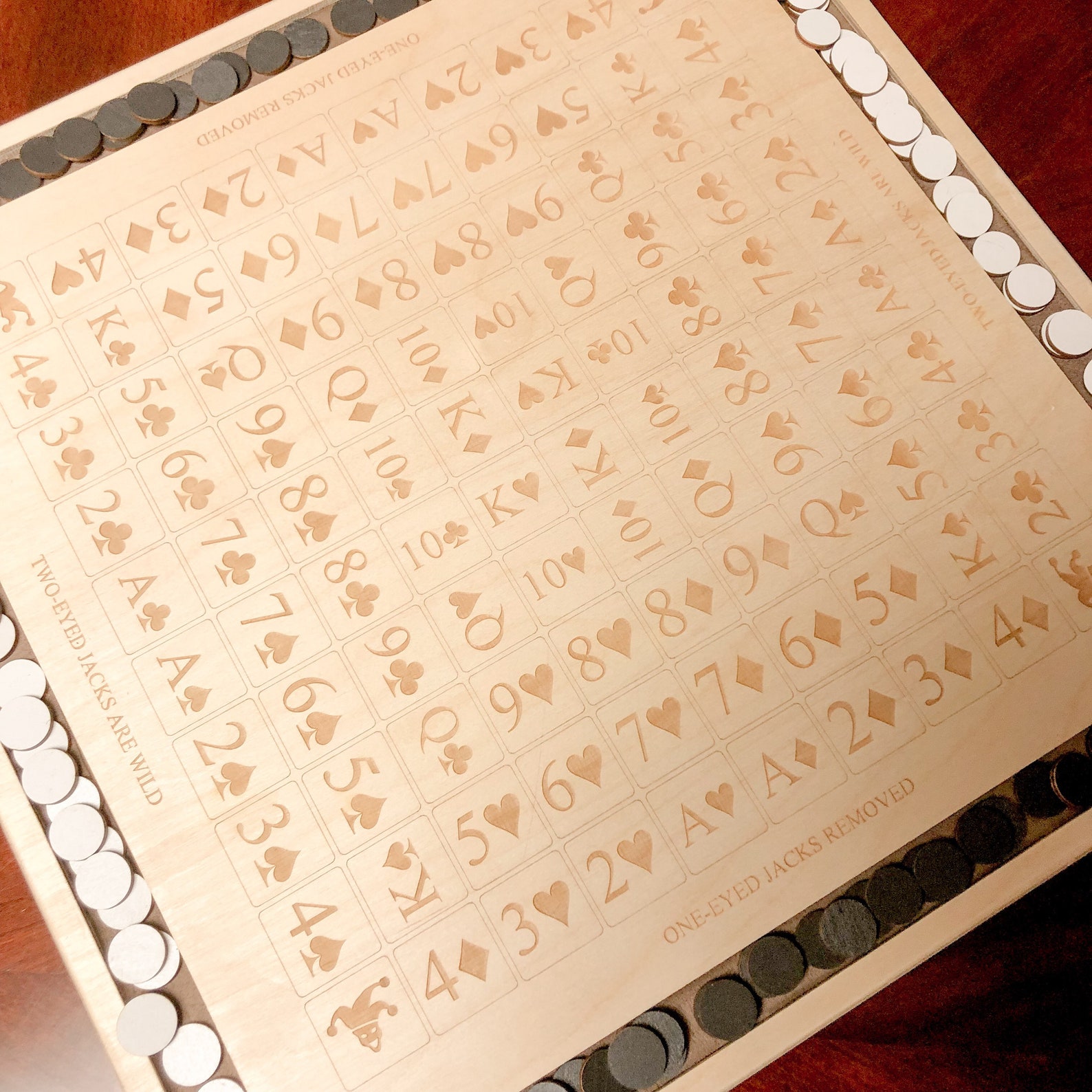 Handmade Wooden Sequence Game Board Etsy