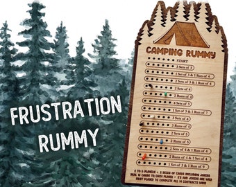Camping Frustration Rummy Board Game with Pegs Made in Alberta, Canada